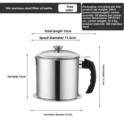 Oil filter pot with mesh strainer — view 6