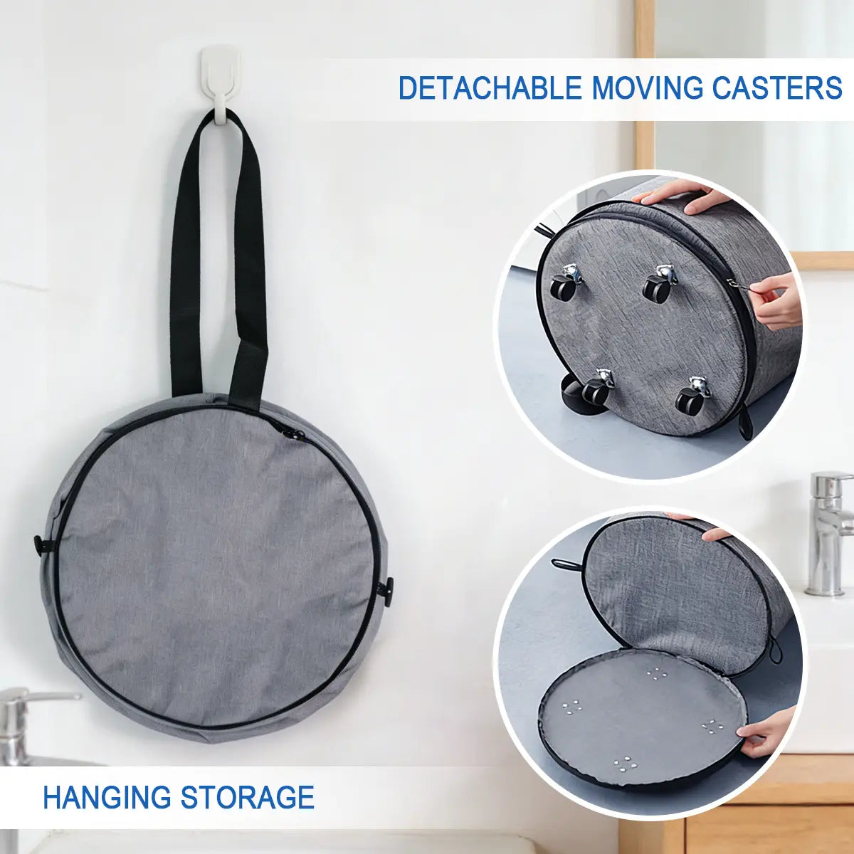 30Gal 109L Collapsible Laundry Baskets - Foldable Pop up Hampers for Laundry - Upgrade Oxford Laundry Hamper with Reinforced Handles for Bedroom, Bathroom, Kids Room, Dorm, Travel, Storage Organizer