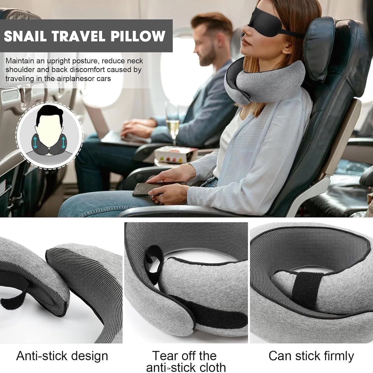 U-shaped travel neck pillow — view 4