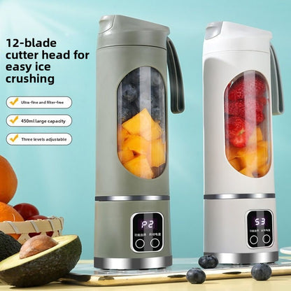 Portable rechargeable mini juicer in milky white