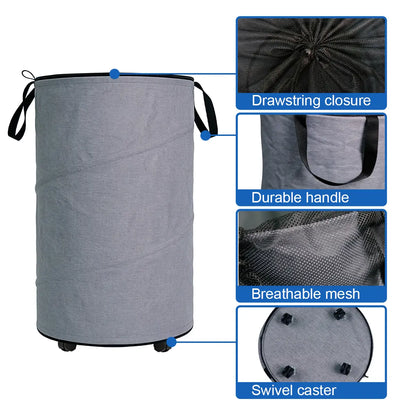30Gal 109L Collapsible Laundry Baskets - Foldable Pop up Hampers for Laundry - Upgrade Oxford Laundry Hamper with Reinforced Handles for Bedroom, Bathroom, Kids Room, Dorm, Travel, Storage Organizer