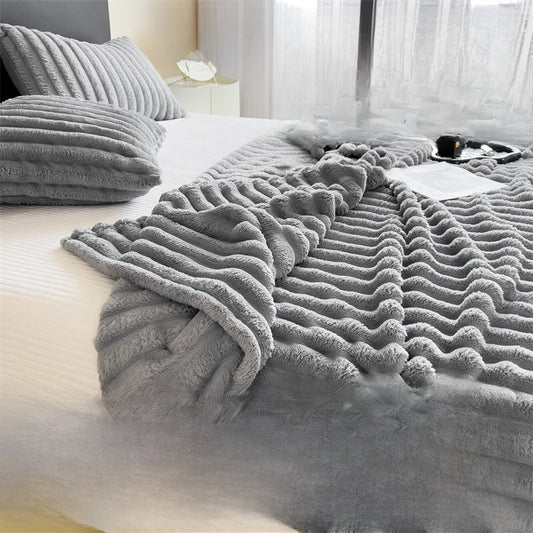 Faux Rabbit Fur Plush Blanket